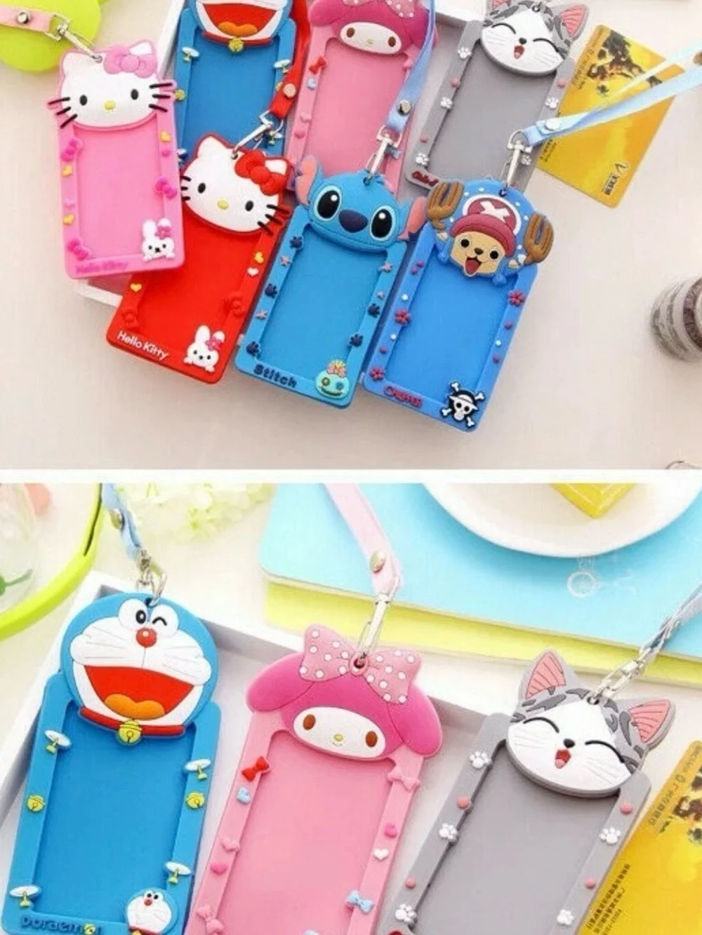Cute silicone character Card Holder with Lanyard